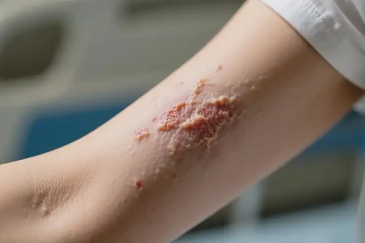 女人手臂經(jīng)常起濕疹可不可以徹底自愈(圖1)