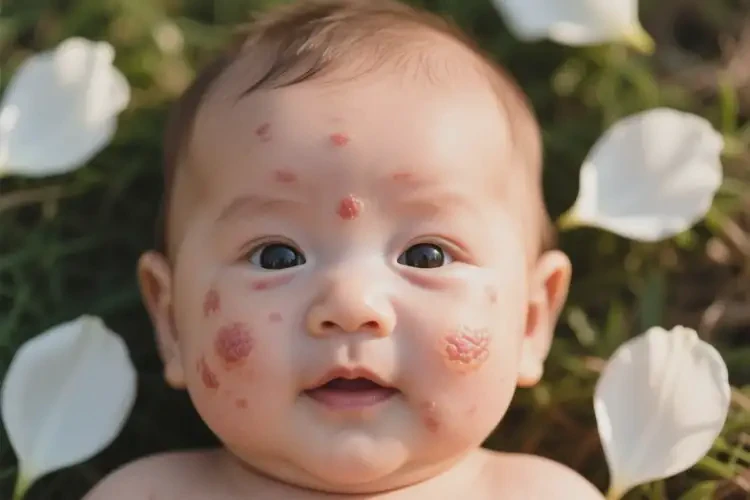 小兒臉上有濕疹不管它會(huì)自己痊愈嗎(圖1)