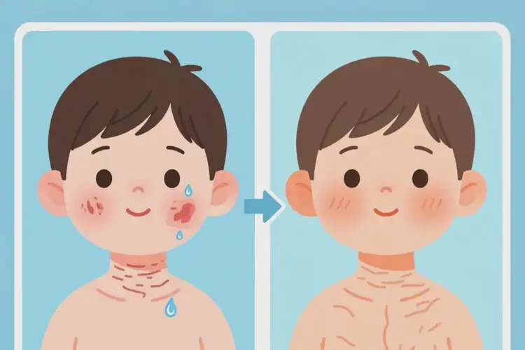 兒童脖子上偶爾起濕疹能靠自己自愈嗎(圖1)