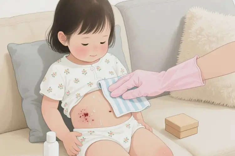 孩子肚子上容易起濕疹不管它會自己好嗎(圖1)