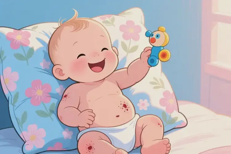 寶寶肚子出現(xiàn)濕疹不管它會(huì)自己好嗎(圖2)