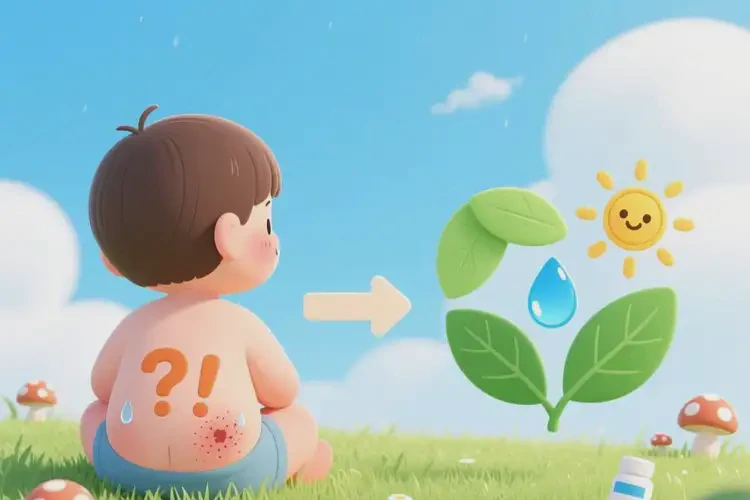 小孩屁股上偶爾長濕疹能夠徹底治愈嗎(圖1)