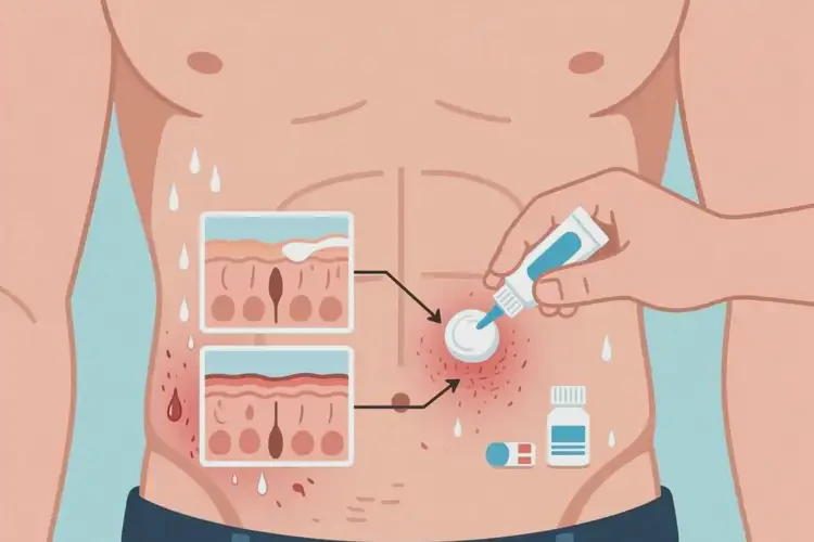 男性肚子上偶爾起濕疹能夠徹底治愈嗎(圖4)