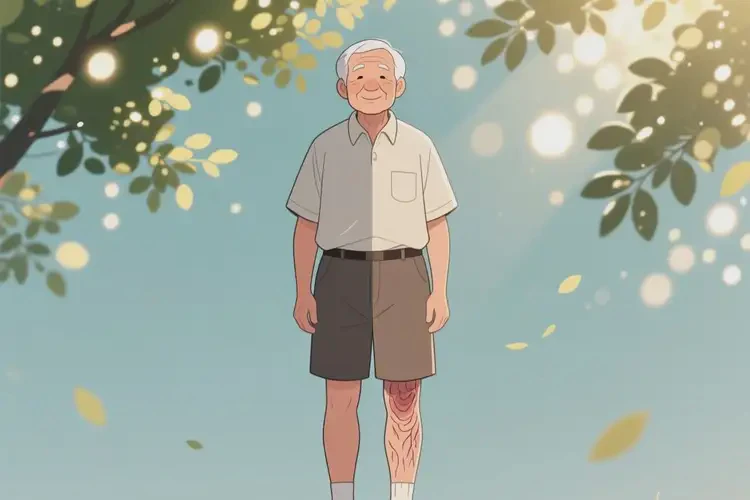 老年人大腿長濕疹不管它會(huì)自己自愈嗎(圖1)