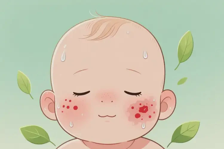 小兒面部偶爾長濕疹不管它會自己自愈嗎(圖1)