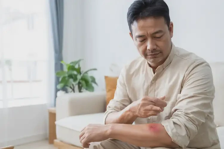 男性手臂長濕疹能夠徹底治愈嗎(圖1)