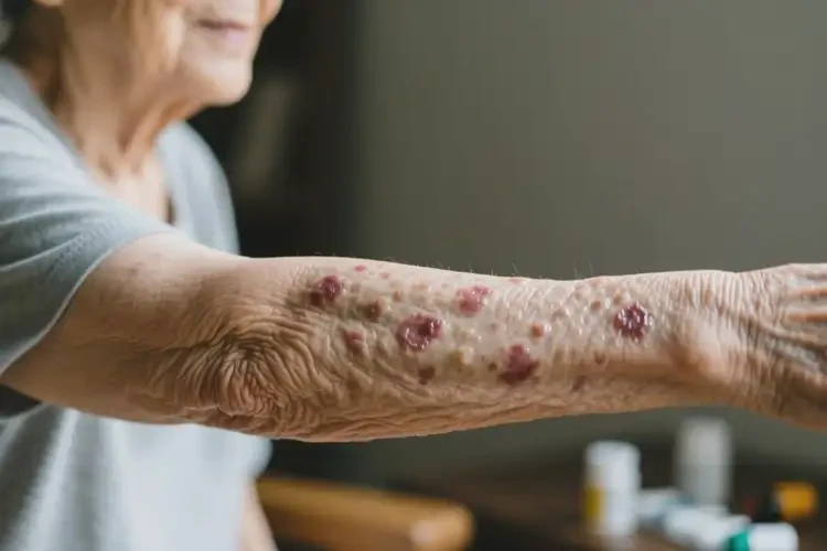 高龄老人手臂容易起湿疹不管它会自己痊愈吗(图2)