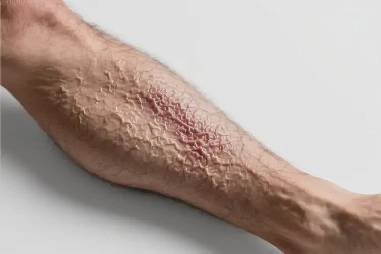 男人小腿有濕疹不管它會(huì)自己痊愈嗎(圖1)