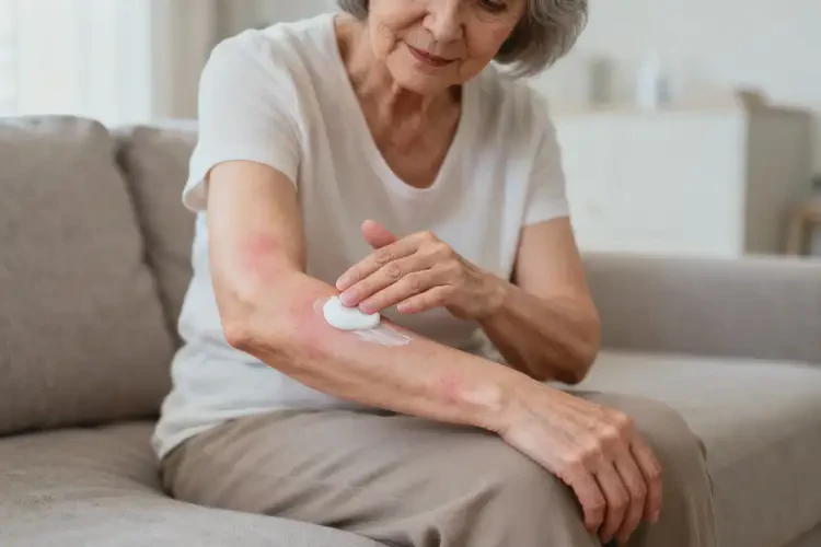 老年人手臂出現(xiàn)濕疹能徹底自愈嗎(圖1)