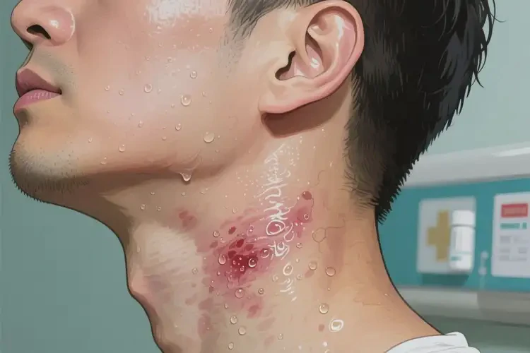 男人脖子有濕疹不管它會(huì)自己自愈嗎(圖2)