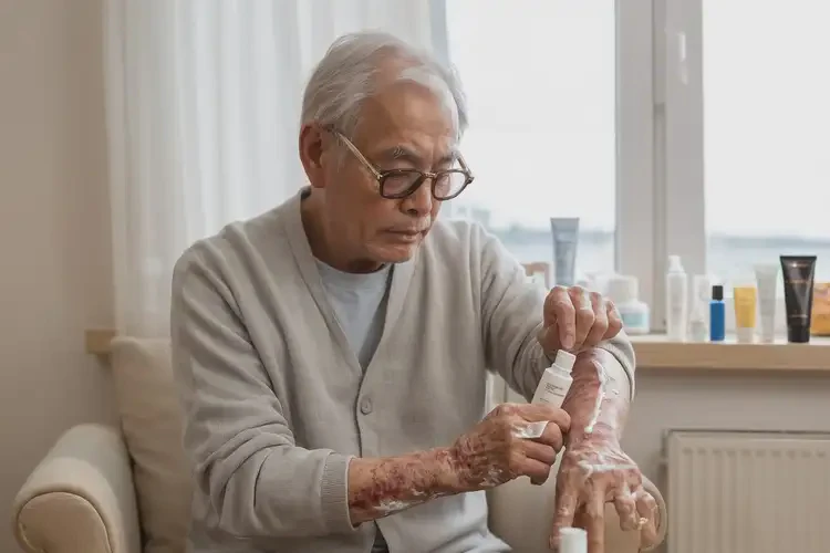 老人手臂出現(xiàn)濕疹能徹底自愈嗎(圖3)