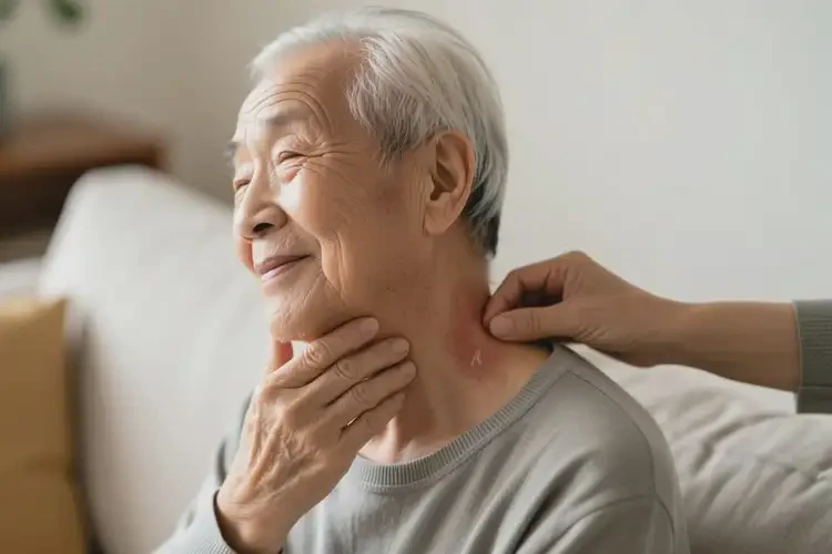 高龄老人脖子容易起湿疹不管它会自己好吗(图2)