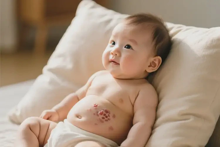 寶寶肚子上出現(xiàn)濕疹不管它會(huì)自己好嗎(圖3)