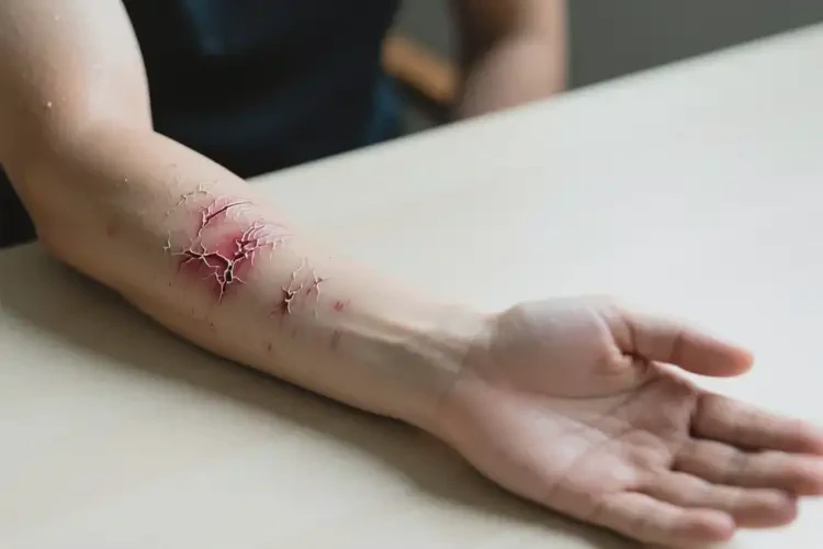 男性手臂上偶爾長濕疹不管它會自己好嗎(圖1)