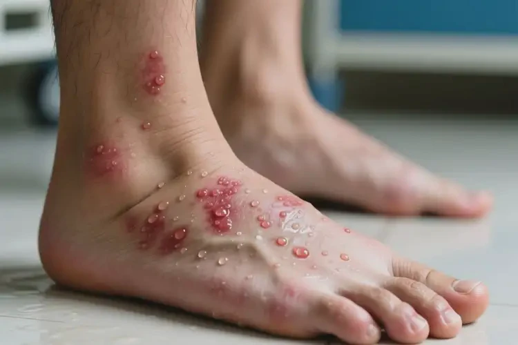 男人腳上起濕疹可不可以徹底自愈(圖1)