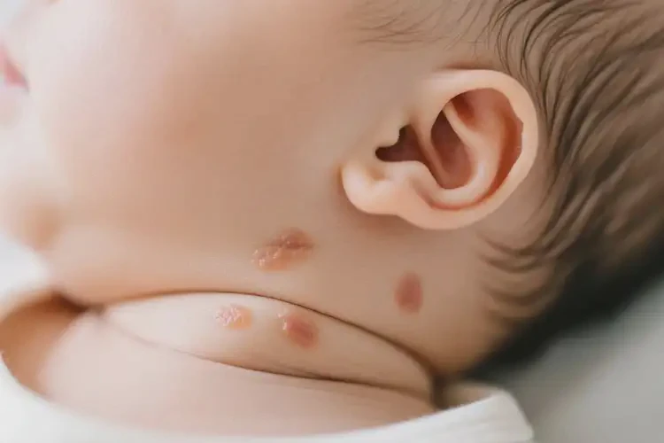 婴儿脖子上偶尔起湿疹不管它会自己自愈吗(图2)
