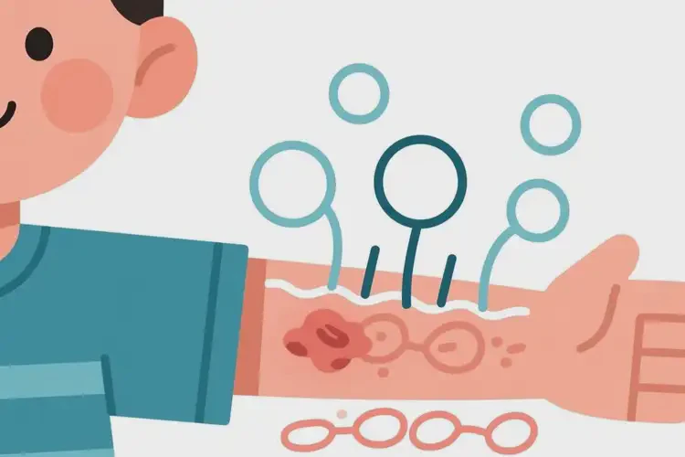 儿童手臂上出现湿疹不管它会自己自愈吗(图1)