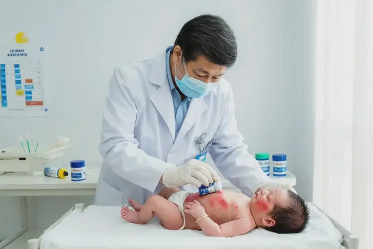 新生兒臉上偶爾起濕疹能徹底自愈嗎(圖1)