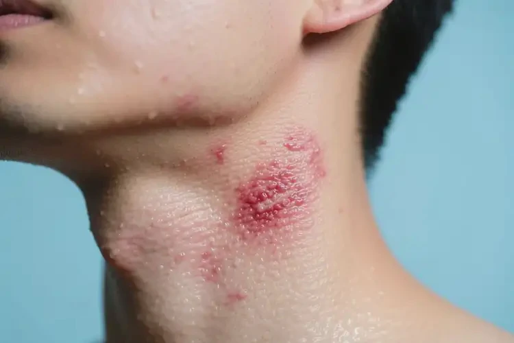 男性脖子上長濕疹不管它會自己好嗎(圖1)