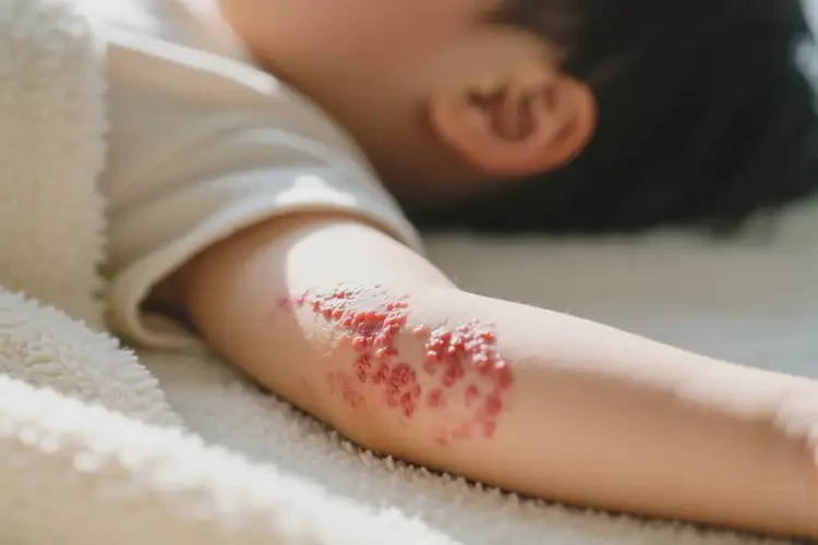 小兒手臂上有濕疹不管它會自己痊愈嗎(圖4)