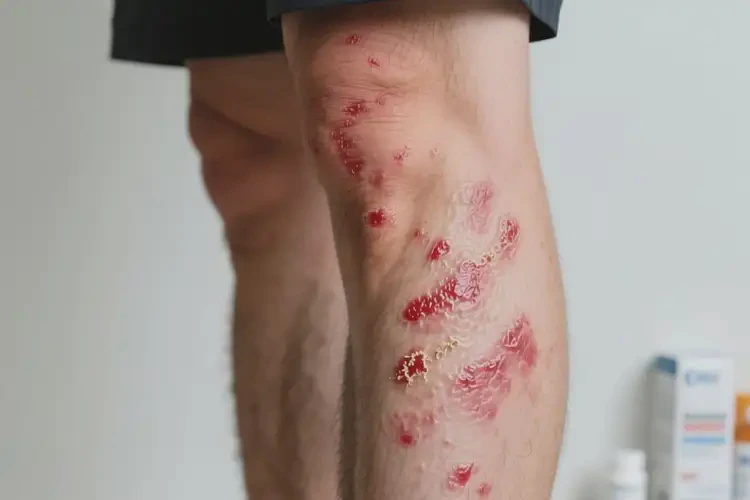 男人小腿出現(xiàn)濕疹能徹底自愈嗎(圖4)