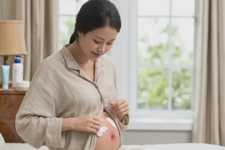哺乳期媽媽肚子起濕疹不管它會(huì)自己好嗎(圖1)