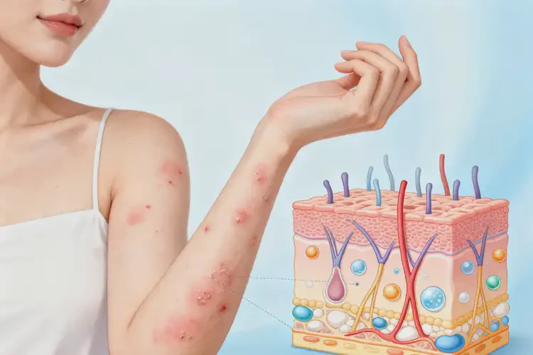 女性手臂上出濕疹可不可以徹底自愈(圖1)