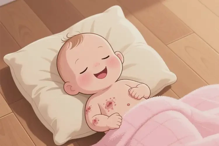 寶寶肚子出現(xiàn)濕疹不管它會自己痊愈嗎(圖2)