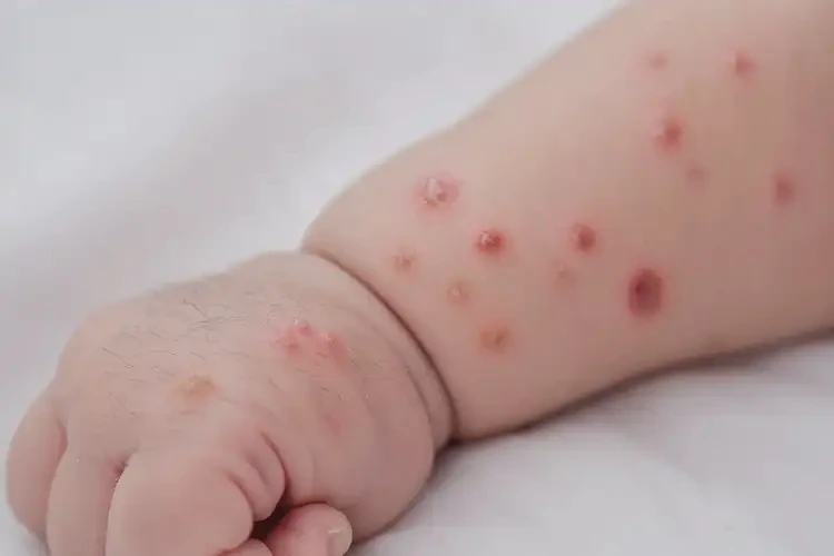 新生兒手臂上出濕疹不管它會(huì)自己痊愈嗎(圖1)