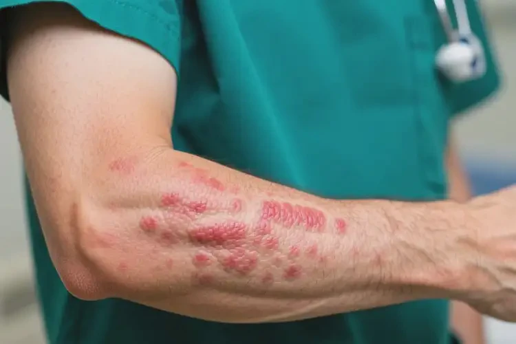 男人手臂容易長濕疹不管它會自己自愈嗎(圖1)