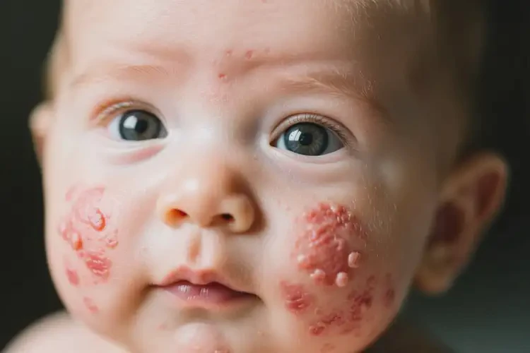 嬰兒臉上偶爾長(zhǎng)濕疹能靠自己自愈嗎(圖4)