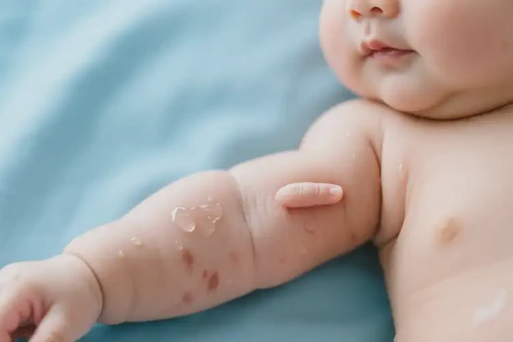 嬰兒手臂容易起濕疹不管它會(huì)自己自愈嗎(圖1)