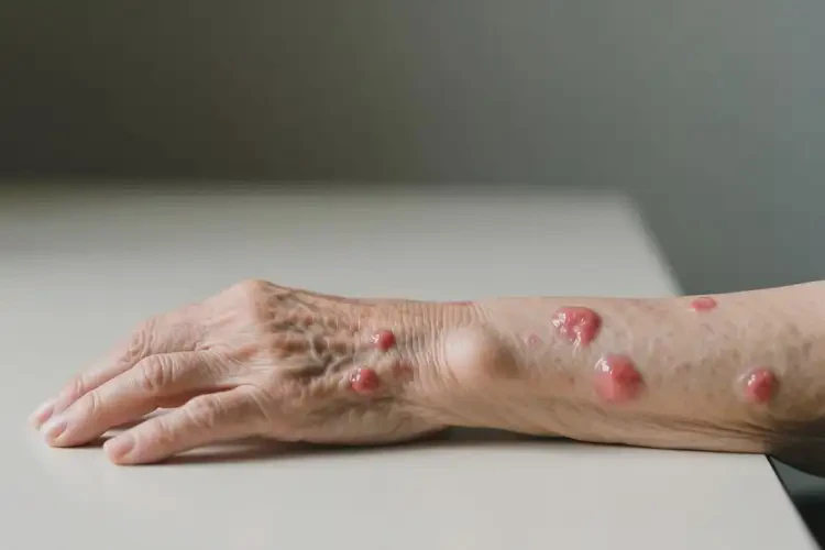 老年人手臂上偶爾起濕疹可以徹底自愈嗎(圖1)