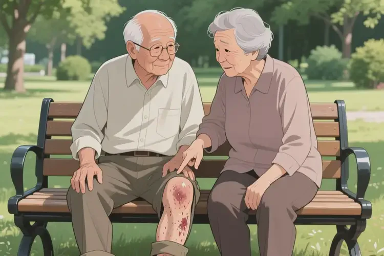 老年人大腿上容易長濕疹不管它會(huì)自己好嗎(圖2)