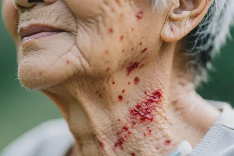 老人脖子上容易起濕疹不管它會(huì)自己自愈嗎(圖1)