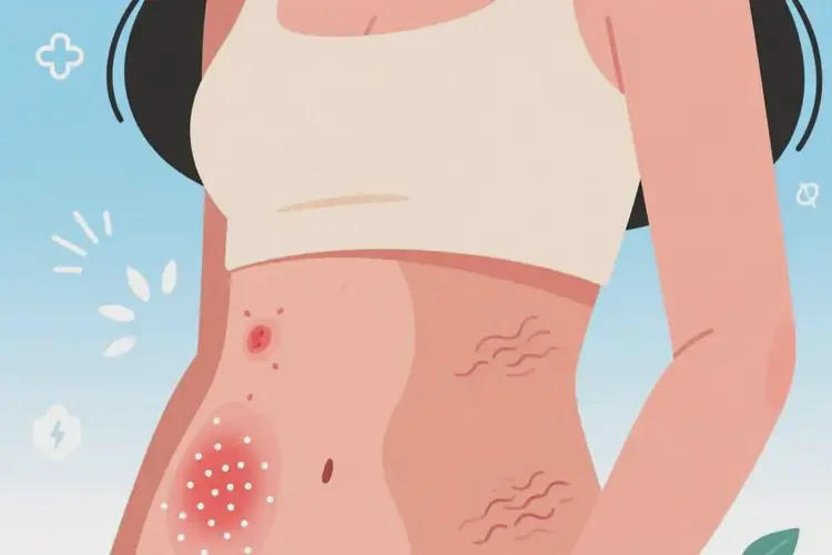 女性肚子偶爾起濕疹能靠自己自愈嗎(圖2)