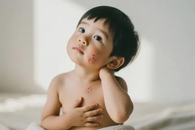 孩子脖子上長濕疹不管它會(huì)自己痊愈嗎(圖2)