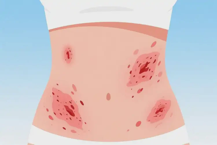 女性肚子长湿疹不管它会自己痊愈吗(图4)