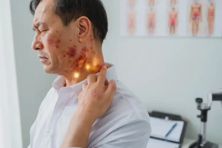 男性脖子上有濕疹不管它會(huì)自己痊愈嗎(圖4)