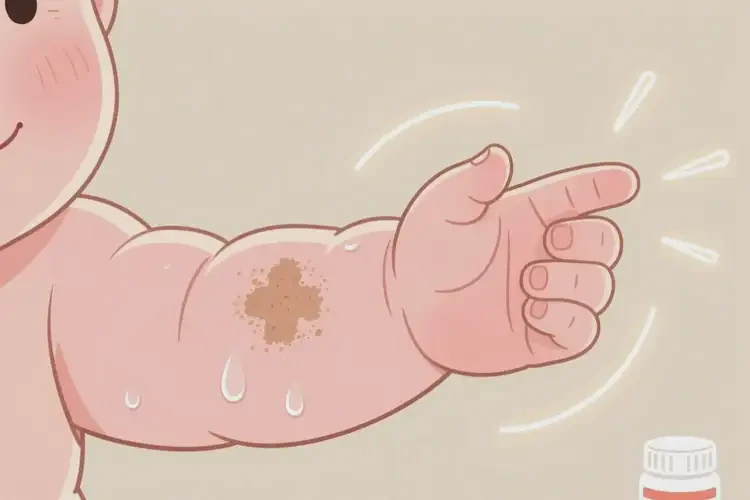 宝宝手臂偶尔起湿疹可以彻底自愈吗(图2)