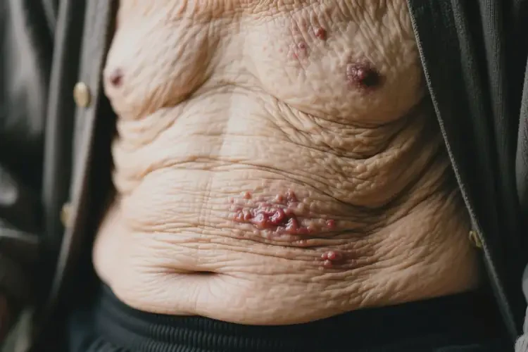 高齡老人肚子上起濕疹不管它會自己痊愈嗎(圖1)