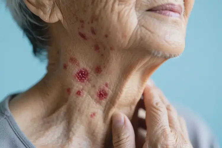 高龄老人脖子长湿疹不管它会自己自愈吗(图1)