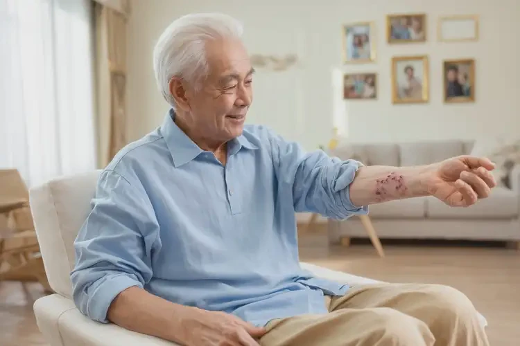 老人小腿上經(jīng)常長濕疹可不可以徹底自愈(圖1)