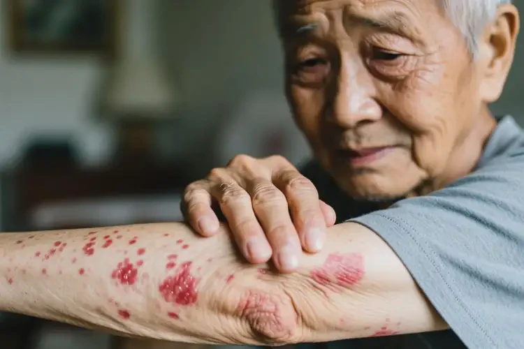 老人手臂上有濕疹不管它會自己痊愈嗎(圖3)