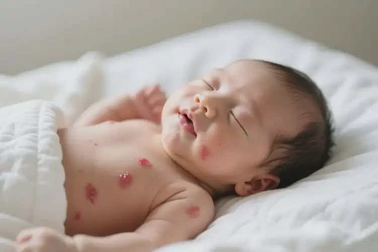 新生儿全身经常起湿疹不管它会自己好吗(图1)