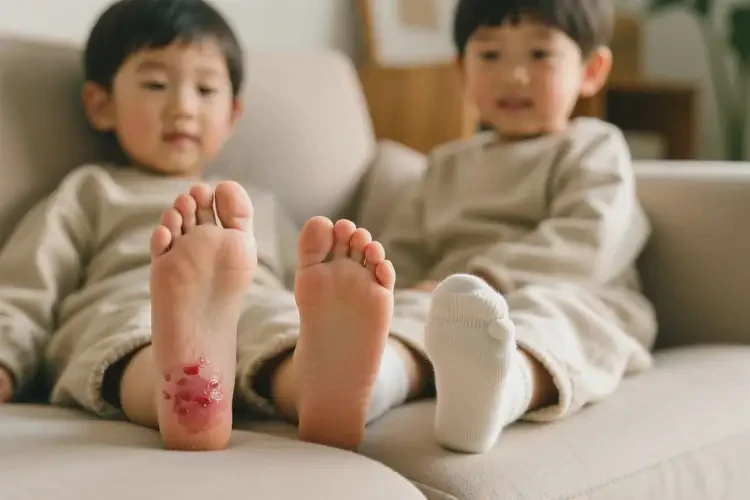 少兒腳上起濕疹不管它會自己自愈嗎(圖2)