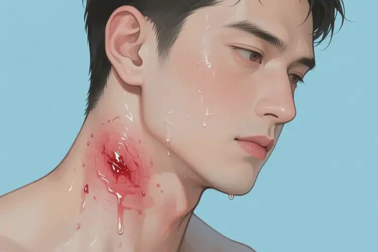 男性脖子上經(jīng)常長濕疹不管它會自己好嗎(圖1)