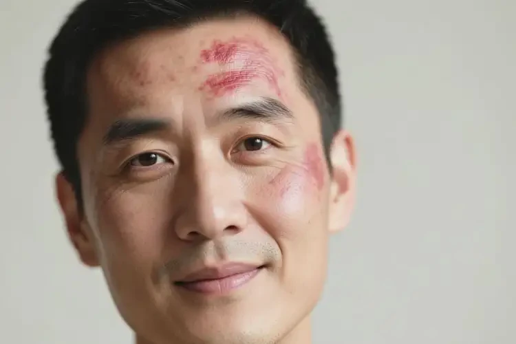 男性面部出湿疹不管它会自己痊愈吗(图1)