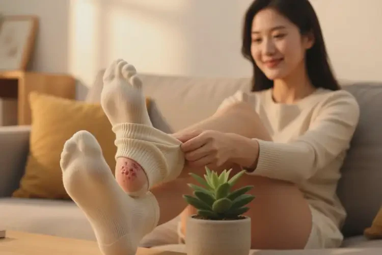 女生腳上偶爾長濕疹可以徹底自愈嗎(圖1)