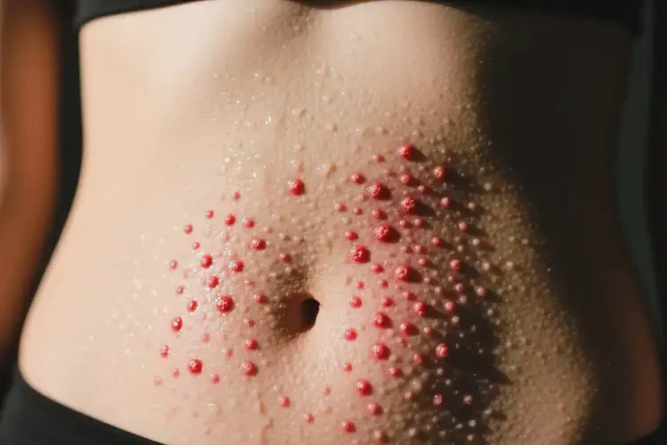 女生肚子上有濕疹能夠徹底治愈嗎(圖1)